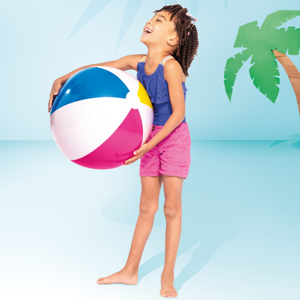 Piłka plażowa basenowa do wody na plażę dmuchana tęcza 61 cm Intex 59030