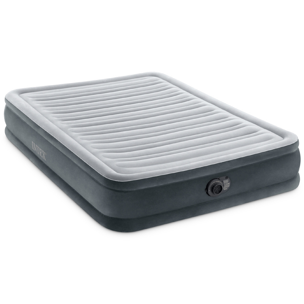Materac welurowy z wbudowaną pompką 137 x 191 x 33 cm INTEX 67768