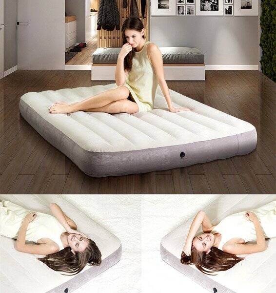 Materac Deluxe Queen152x203x25 cm Intex 64103