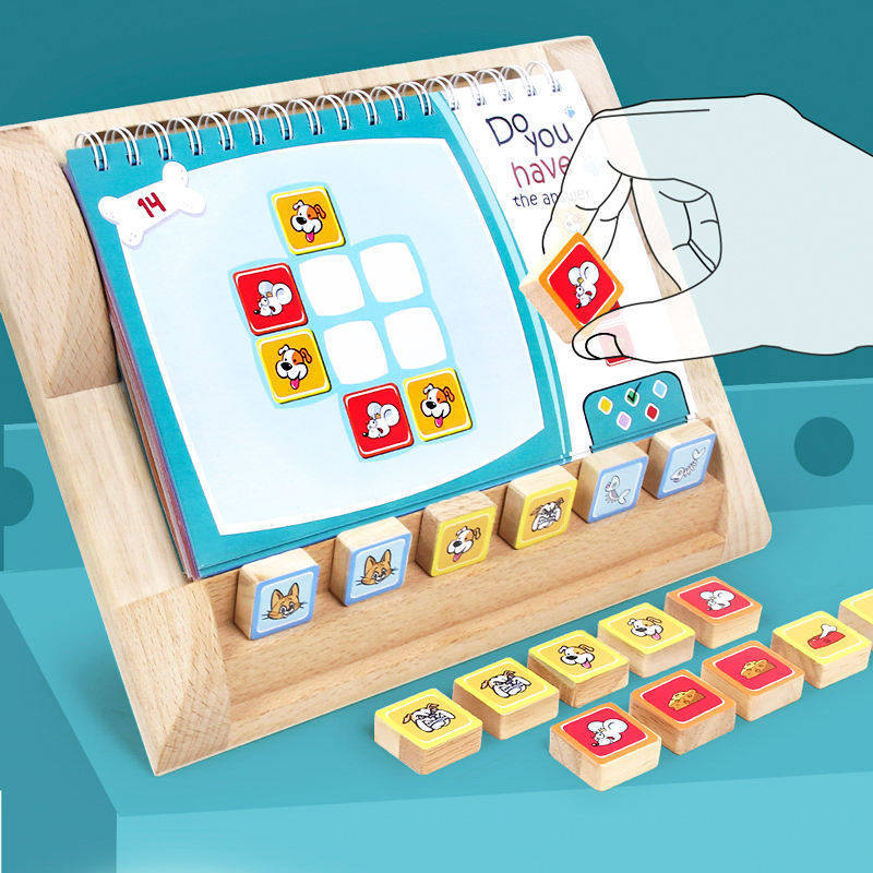 Drewniana gra edukacyjna Montessori puzzle kreatywna 
