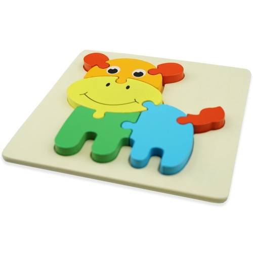 Drewniana kolorowa układanka puzzle Hipopotam